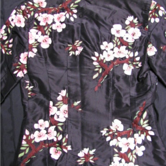 COLLETTE DINNIGAN SILK BLAZER  3D CHERRY BLOSSOM - Picture 7 of 12